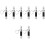 8Pcs Outdoor Survival Whistles with Compass Flashlight Black Durable 3