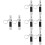 8Pcs Outdoor Survival Whistles with Compass Flashlight Black Durable 6