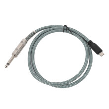 6,35 mm auf USB-C Stereo Aufnahme-Kabel 5m Grün