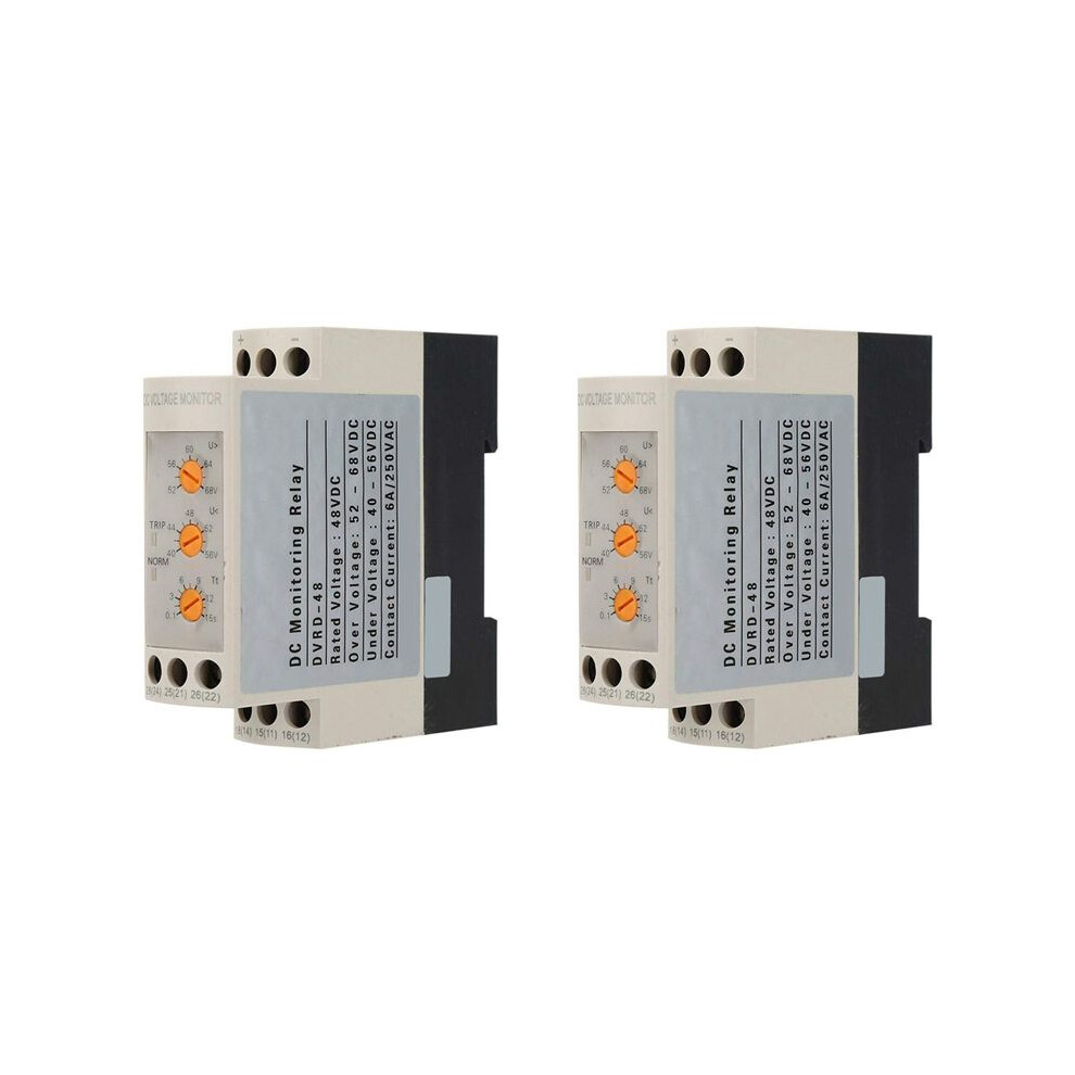 2X Overvoltage And Undervoltage Protector 48V Relay 35Mm Rail With Led Lights For Motor 52-68V 40-56V(Dc48v) 6031805638048