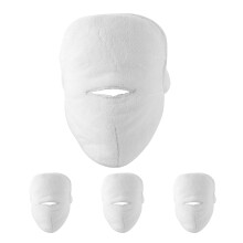 4St Wit Coral Fleece Warm Compress Gezichtsdoek Voor Dames Spa
