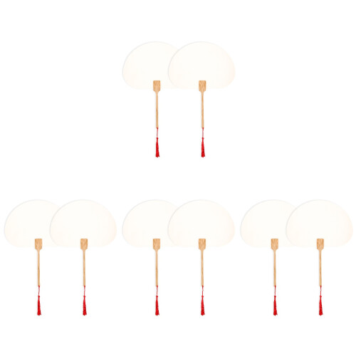 8Pièces Éventails Décoratifs Blancs DIY Peinture Pour Occasions 2