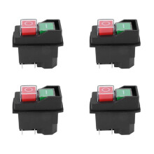 4X Waterproof Electromagnetic Push Button 5 Pins KJD17 220-240V Coil Magnetic Power Tool Safety Switches