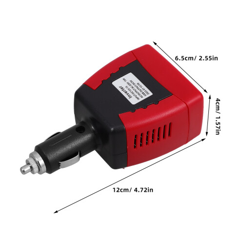3Pièces Inverseur Puissance Auto 12V À 220V Multi, Compact ABS 1