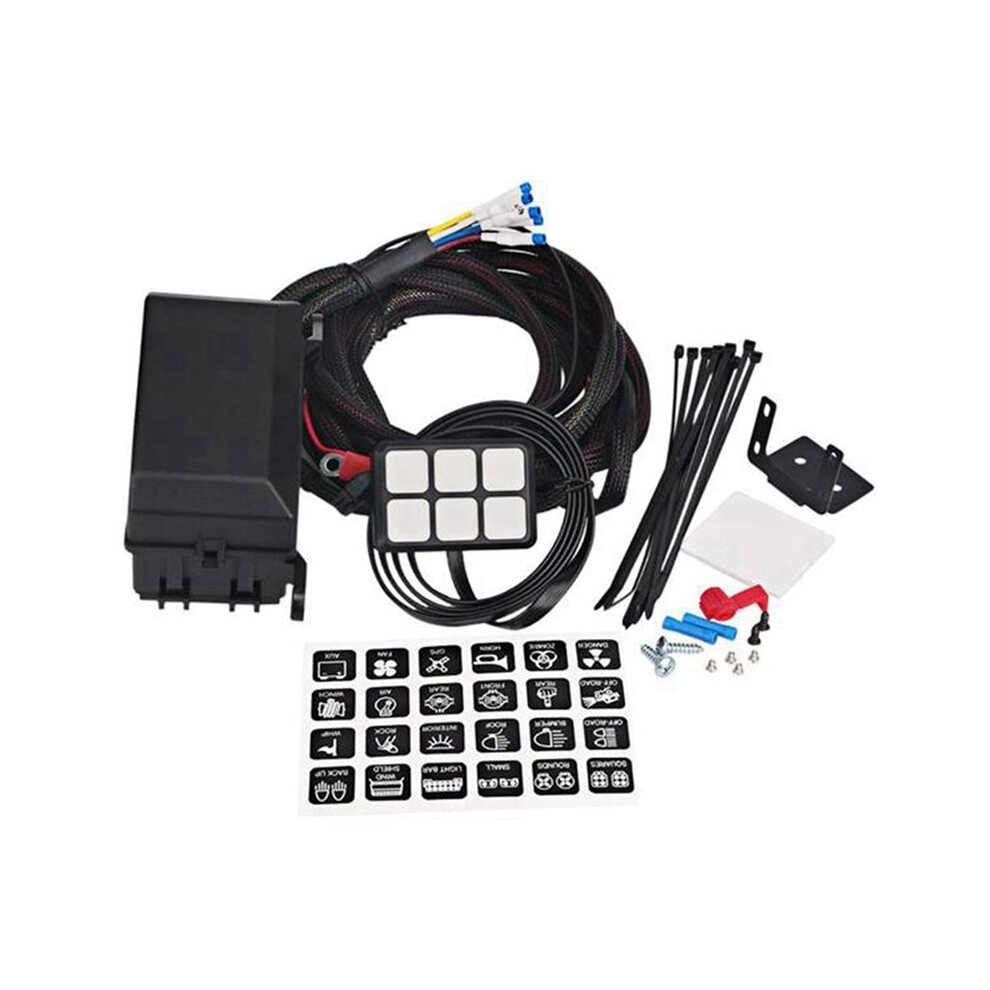 6 Gang Panel Electronic Relay System Circuit Control Box Fuse Relay Box Wiring Harness For Auto Truck Boat Marine 4712143547200