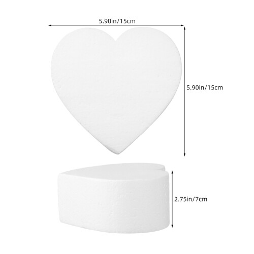 9Pcs Heart Foam Cake Dummies White Portable Baking Practice Props 2