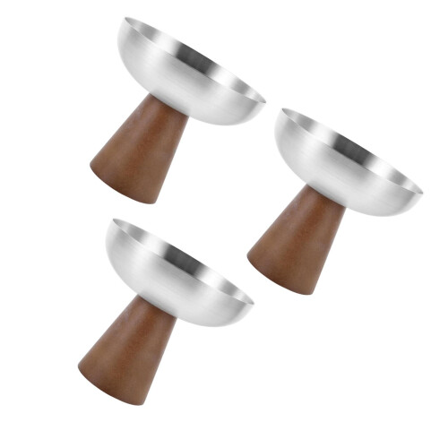 3Pièces Bols À Glace En Acier Bois Pour 2