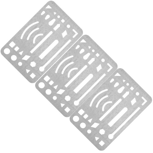 45Pièces Outil Effaçage Acier Inoxydable Argentée Gabarit 2