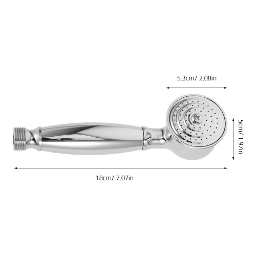 2Pcs Silver Hand-Held Copper Shower Wand Bathroom Tool Bright Finish 1