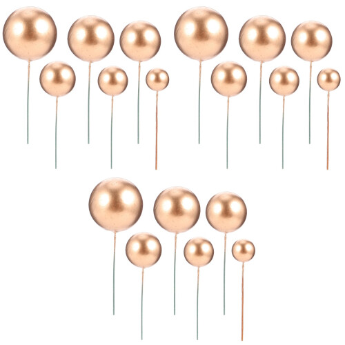 90Pcs Golden Ball Cake Topper Plastic Dessert Decorations 1