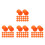 200Pièces Balles De Jeu Plastique Orange Réutilisables Pour 8