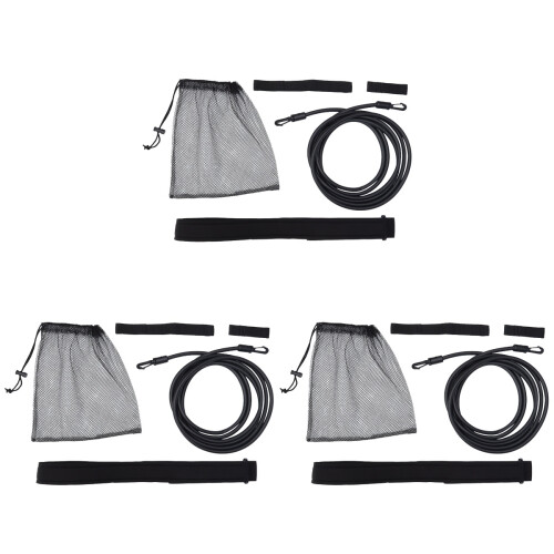 3Sets Durable Swim Resistance Belt Black for Endurance Training 2