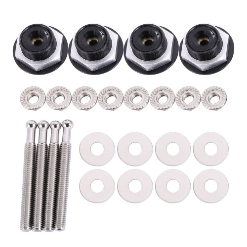 12X Push Button Quick Release Car Hood Bonnet  Pin Lock Bumper Clip Black 1
