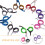 32Pièces Supports Ergonomiques En Silicone Multicolores Pour Ciseaux 8