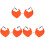 3Pairs Red Frameless Heart Sunglasses Shield Party 2