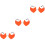 3Pairs Red Frameless Heart Sunglasses Shield Party 5