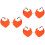 3Pairs Red Frameless Heart Sunglasses Shield Party 6