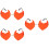 3Pairs Red Frameless Heart Sunglasses Shield Party 7