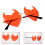 3Pairs Red Frameless Heart Sunglasses Shield Party 10
