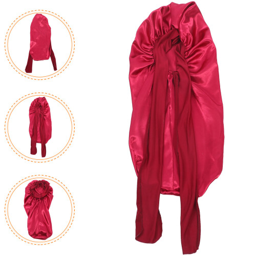 5Pièces Bonnet Long Satin Soie Pour Rouges Élégant 2