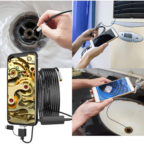 3Pcs USB Phone Black Waterproof Inspection Camera 2