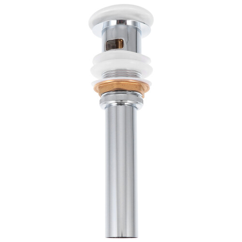 2Pcs Copper Sink Drain Plug Silver Slotted Push Button Waste Stopper 1