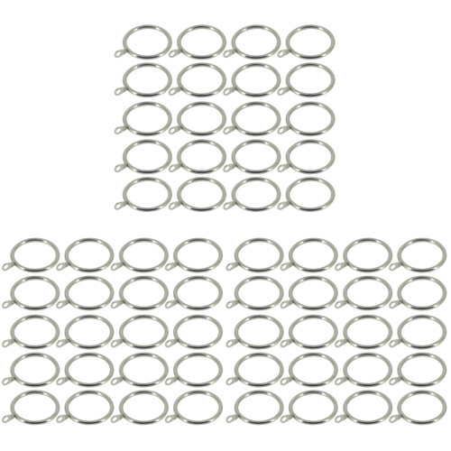60Pcs Silver Curtain Rings Hook Easy Install Iron Hanging Rings 2