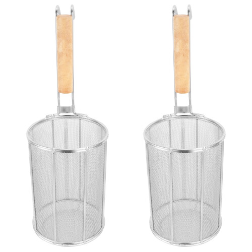 2Pièces À Spaghetti Manche Bois Acier Inoxydable 2