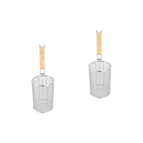 2Pièces À Spaghetti Manche Bois Acier Inoxydable 2