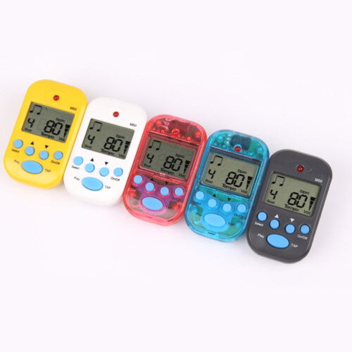2Pcs Universal Mini Digital Metronome With Clip High Accuracy Yellow 2