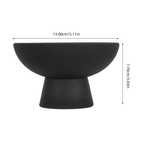 2Pcs Black Ceramic Footed Fruit Bowls for Kitchen and Dining 1