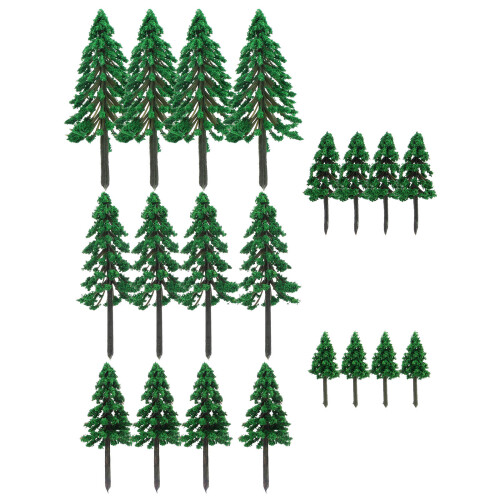 60Pcs Miniature Model Trees Green Plastic for Diorama Landscape Decor 1