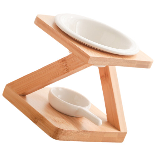 2Sets Hout-Keramische Aroma Diffuser En Theelicht Wax Warmer 2