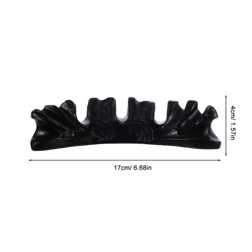 2Pcs Black Solid Ebony Pen Rack Paperweight Wood Brush Holder 1