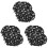 6Pièces Large Bonnet Bain Satin Noir Ajustable Pour Épais 4