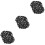 6Pièces Large Bonnet Bain Satin Noir Ajustable Pour Épais 6