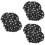 6Pièces Large Bonnet Bain Satin Noir Ajustable Pour Épais 7
