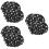 6Pièces Large Bonnet Bain Satin Noir Ajustable Pour Épais 8