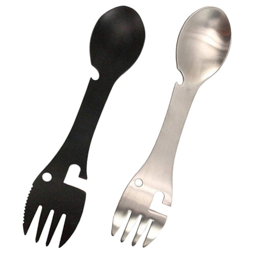 8Pcs Lightweight Outdoor Spork Fork Spoon Combo Assorted 2