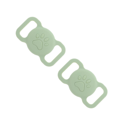 2Pièces Cache Localisateur Silicone Vert Choc Pour Collier Animal 1