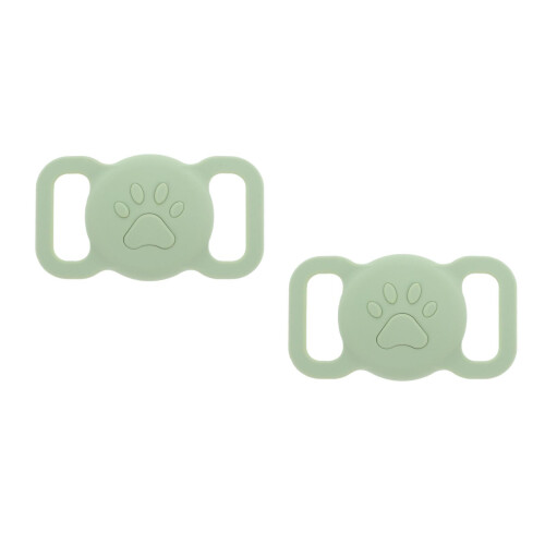 2Pièces Cache Localisateur Silicone Vert Choc Pour Collier Animal 2