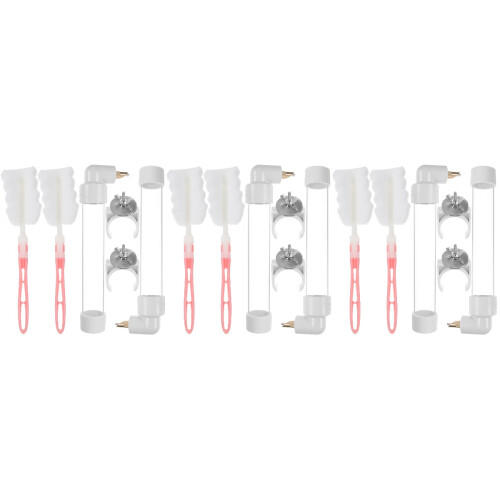 6Sets Stable White Plastic Water Dispenser for Birds and Parrots 2