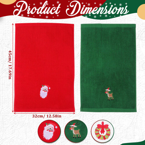 12Pièces Serviettes Coton Douces Noël Usage Variées 2