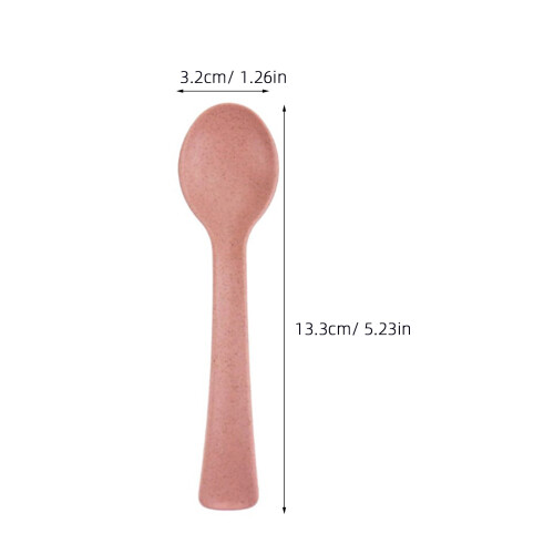3Sets Kids Tableware Fork Spoon Set Wheat Straw Fiber Assorted Colors 1