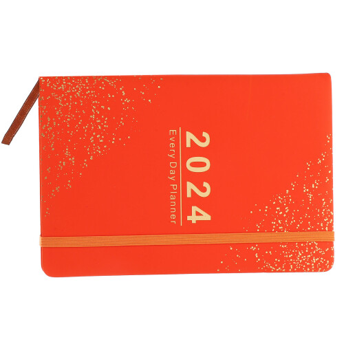 3Pièces Planificateur 2024 Orange PU Pour Notes 1