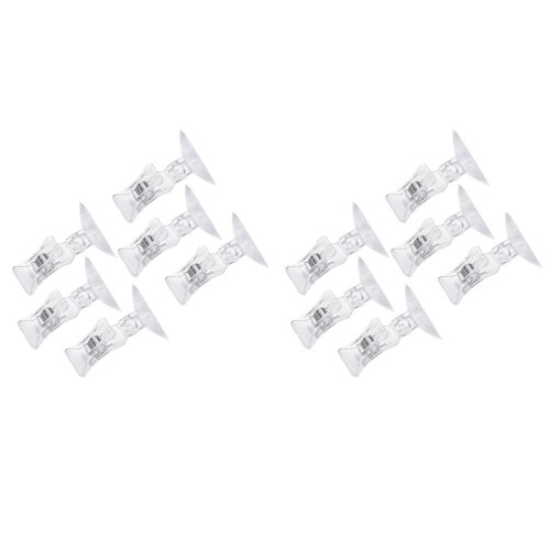 24Pièces Clips Professionnels Pour Aquarium Ventouse Transparent Ps 1