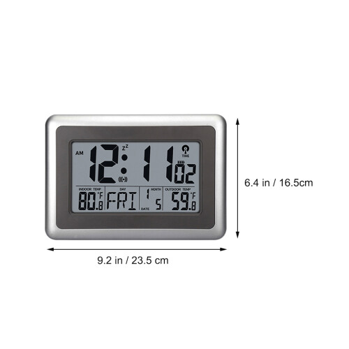 1Set Multi-Function Silver Alarm Clock ABS Indoor Thermometer Digital 2