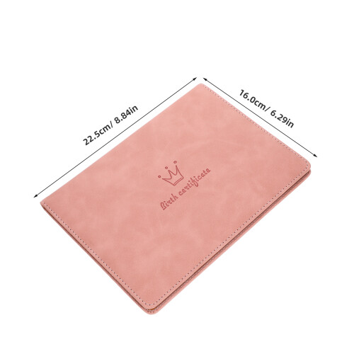2Pcs Pink Baby Document Organizer Birth Certificate Holder Set 1