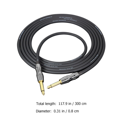 3Pcs Black Guitar Audio Cable Professional Speaker Cord 1