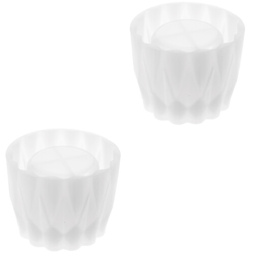 2Pcs Versatile White Silicone Pen Pot Mould DIY Decorative Vase Box 2